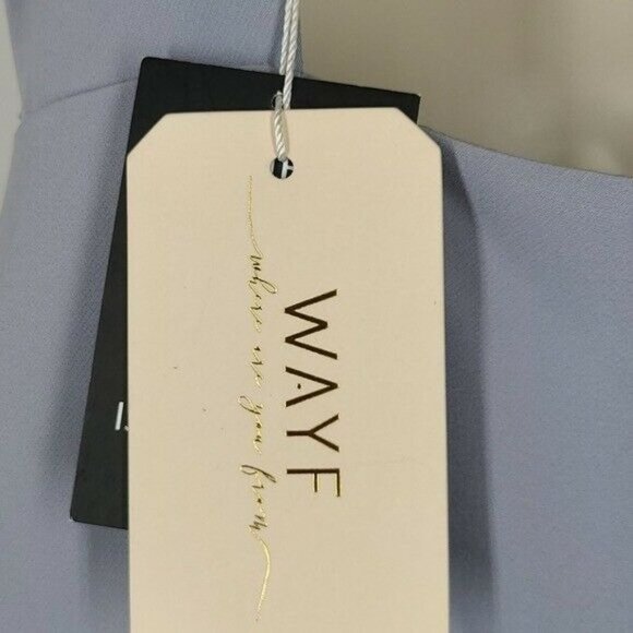 Backless Jumpsuit - WAYF The Charlize Backless Jumpsuit - Dusty Blue, Size S - Picture 10 of 11